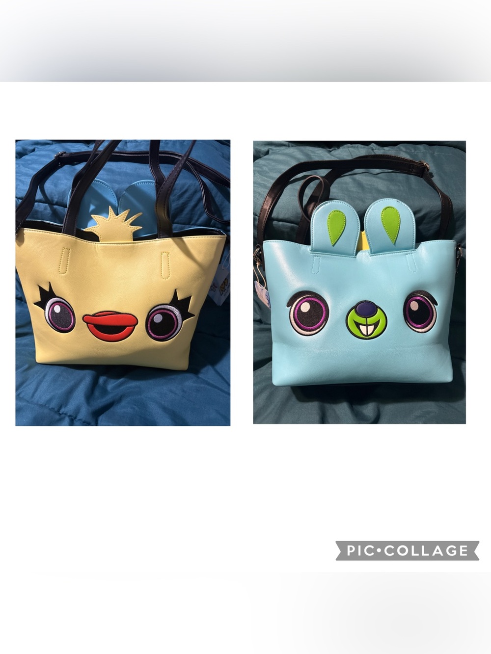 NWT - Disney Pixar Cute ReversibleCharacter Tote Bag - Birdy & Ducky - Free Dust - Picture 1 of 11